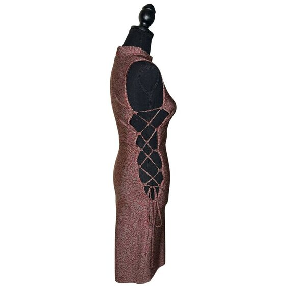 Mod Chic Dresses & Skirts - Mod Chic Women's Large High Neck Stretch Sexy Lace-Up Sleeveless Dress NWT